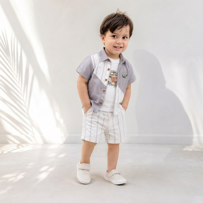 ✨ طقم صيفي راقي للأولاد الصغار 👶💙
