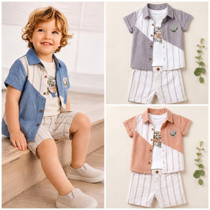 ✨ طقم صيفي راقي للأولاد الصغار 👶💙