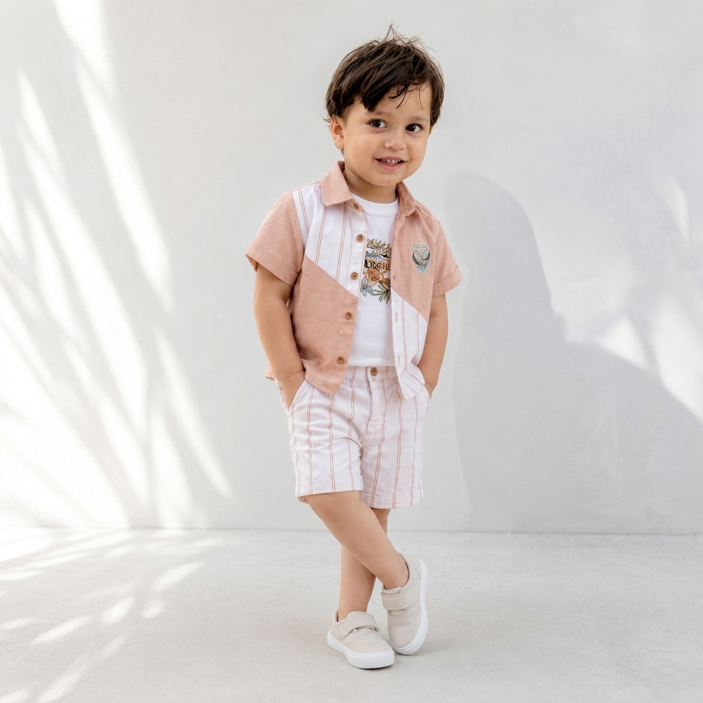 ✨ طقم صيفي راقي للأولاد الصغار 👶💙